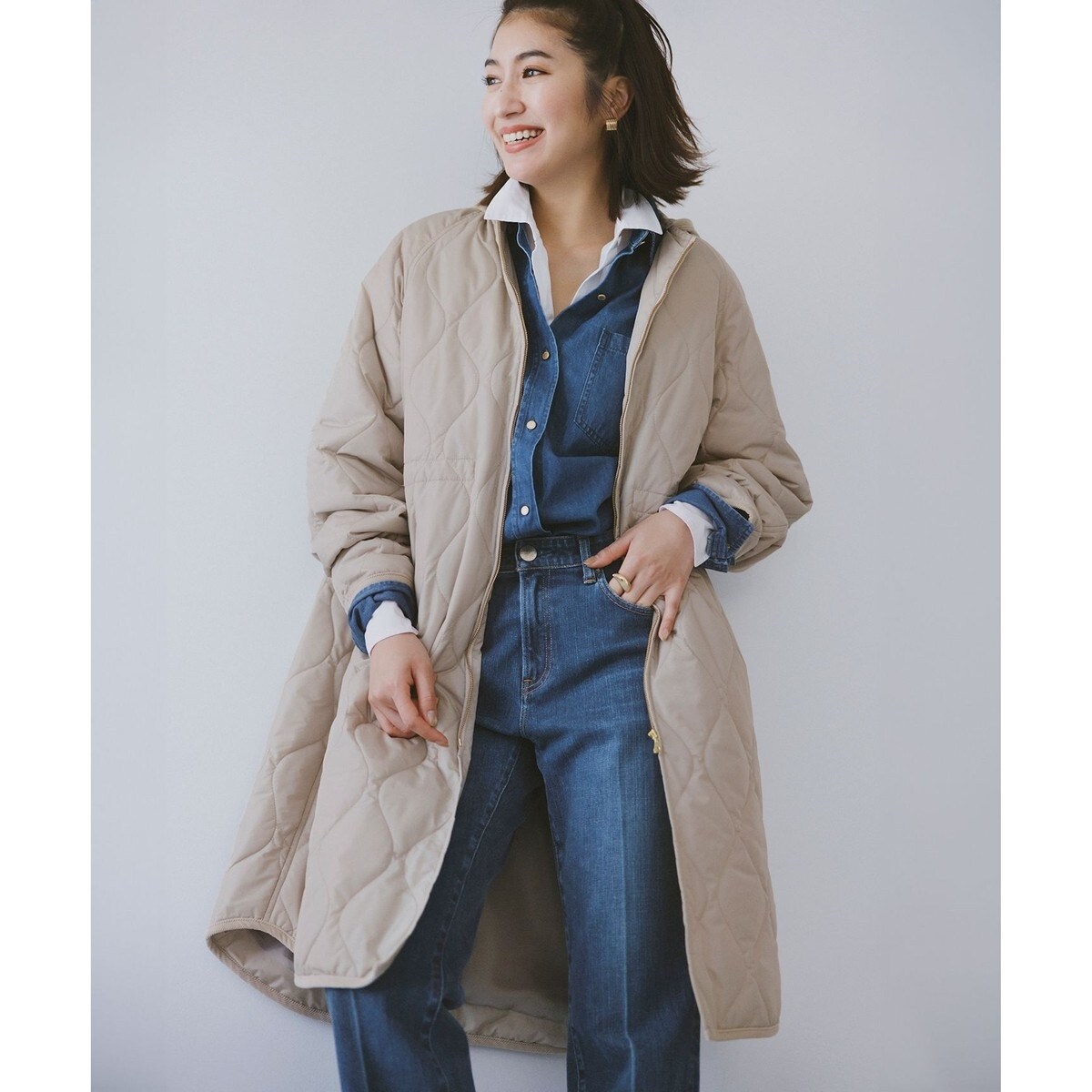 洗える/撥水加工】中綿 ロング パディング アウター | 23区(23KU