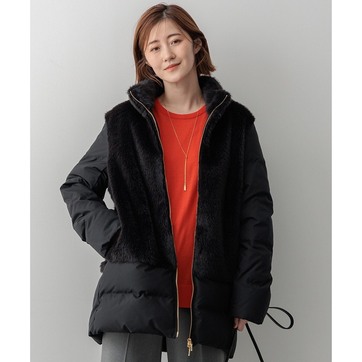 【美品】 23区 ダッフルコート ダウンコート 2way Aライン フレア 23区｜【新色追加/洗える/撥水加工】シレータフタ ロング ダウン