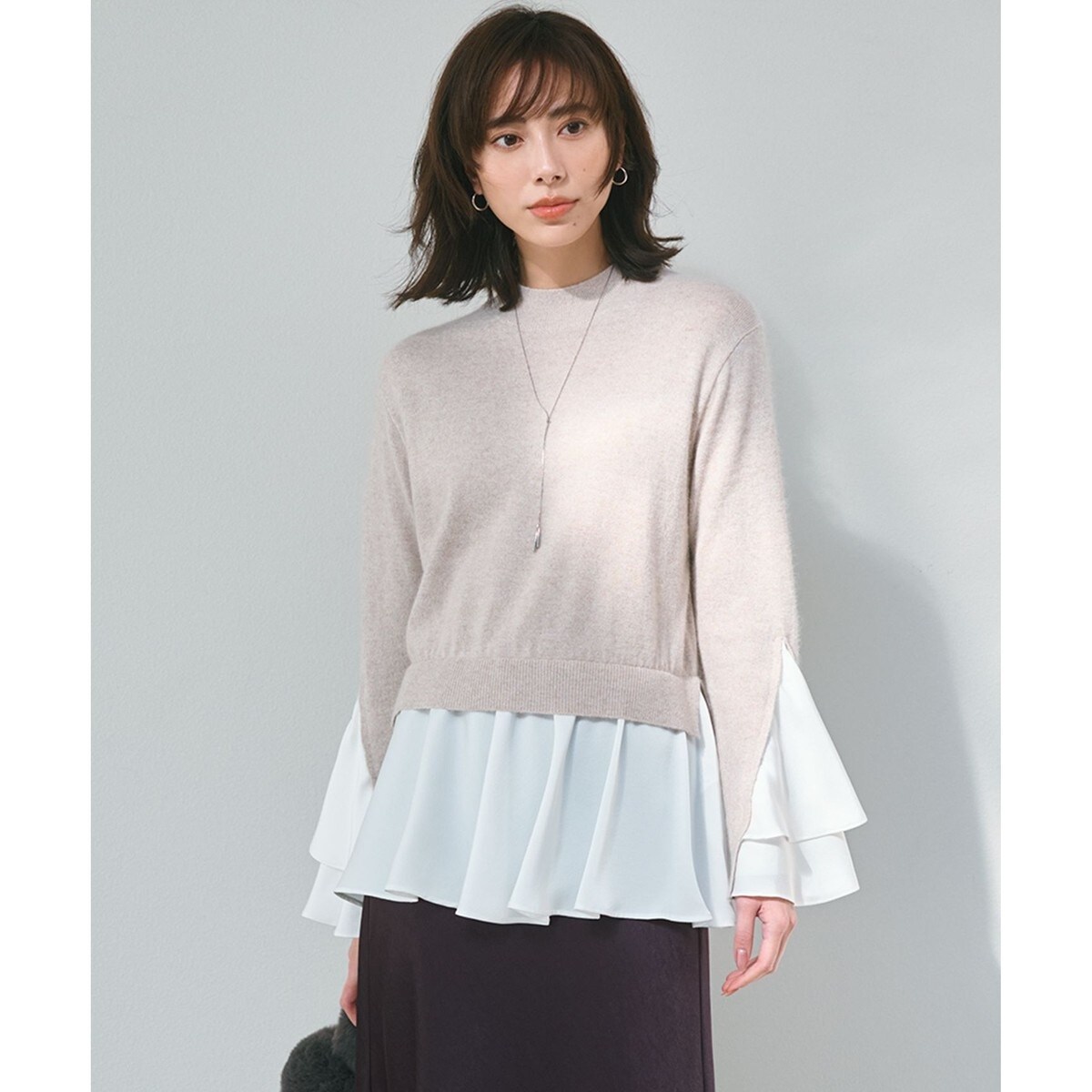 23区×Oggiコラボ】フレアサテンコンビ ラメニット | 23区(23KU