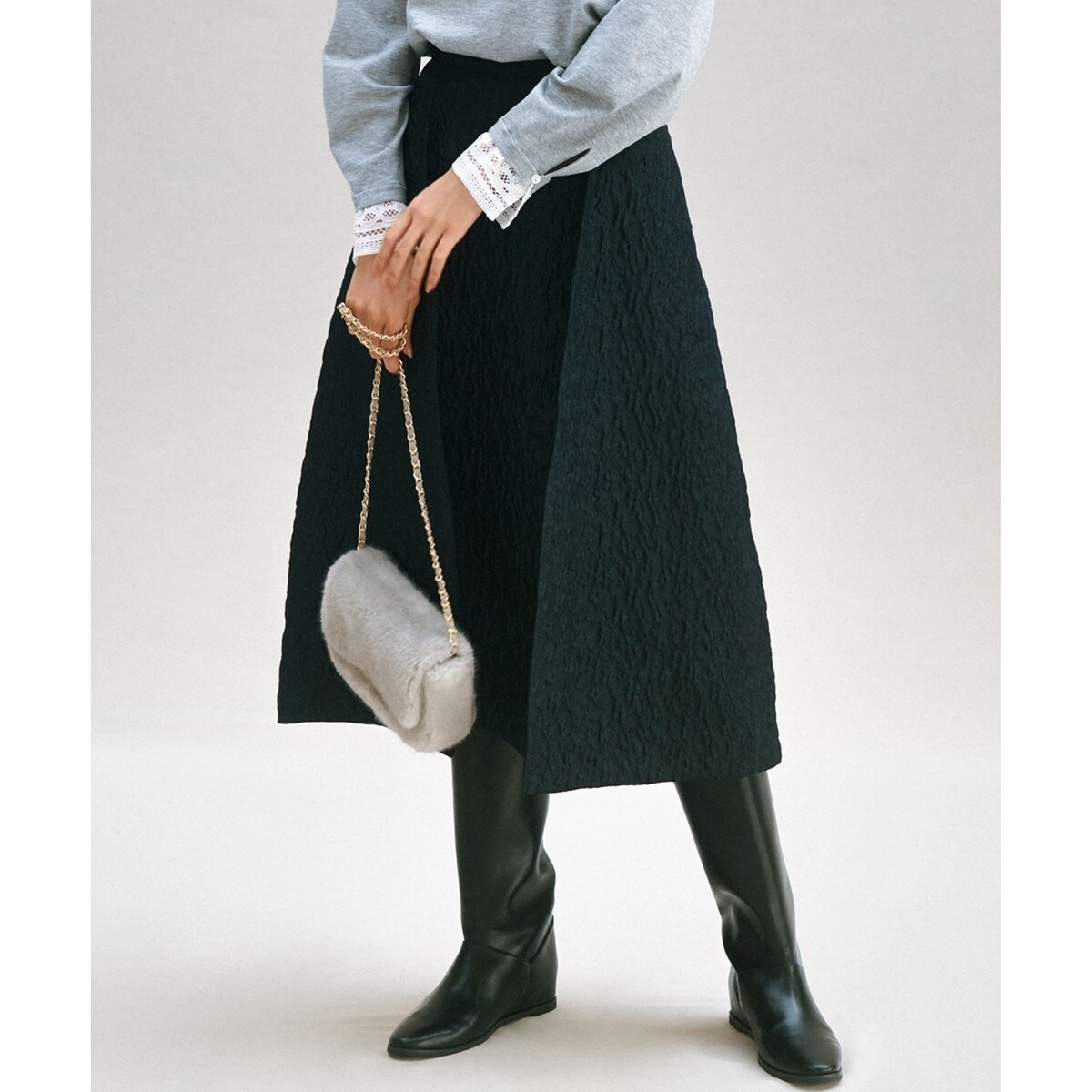 洗える】ARGENTIコラージュプリント ティアードスカート | 23区(23KU