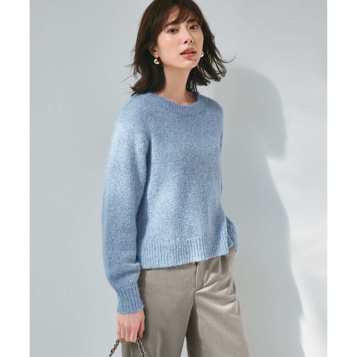 Oggi2月号掲載/洗える】スパングル クルーネック ニット | 23区(23KU