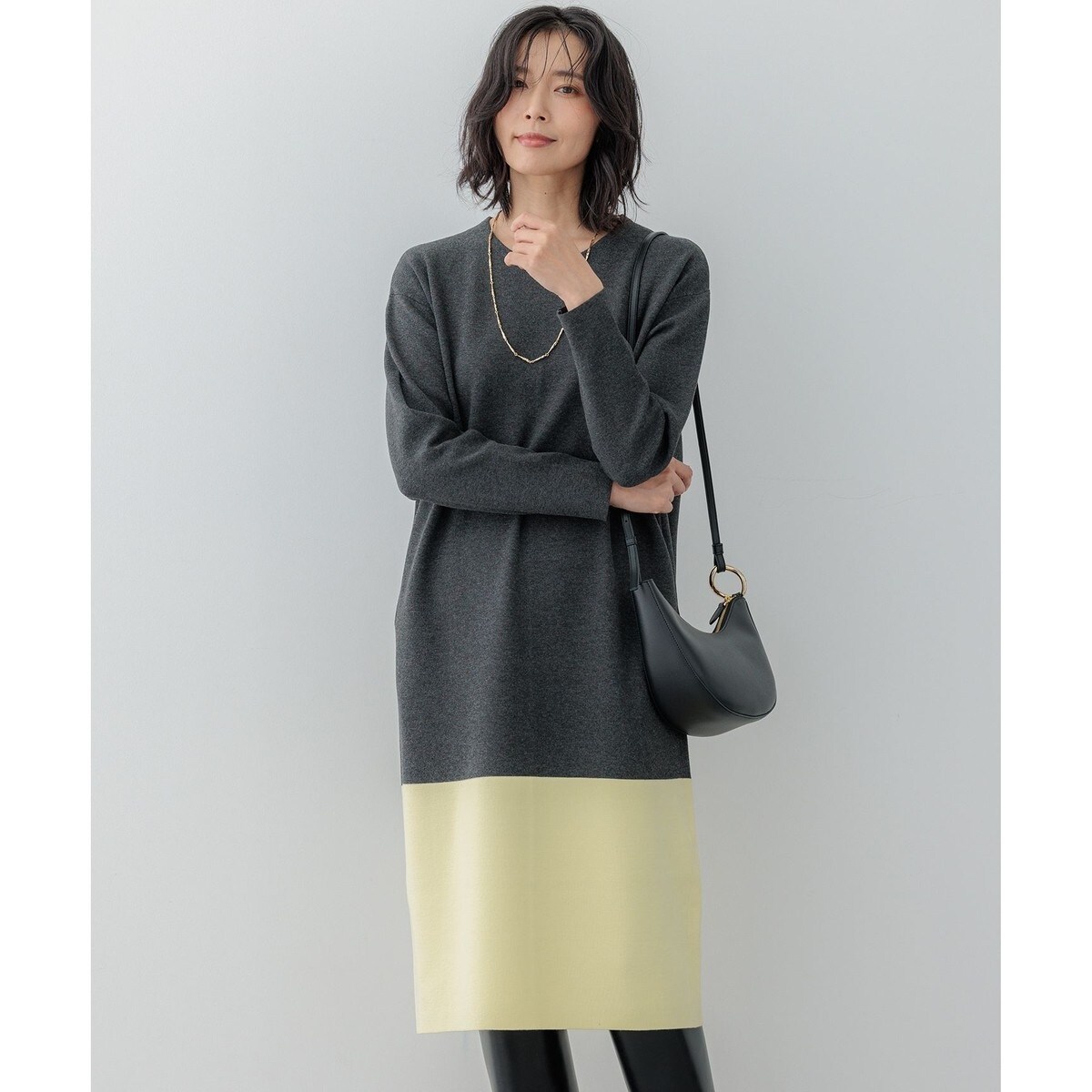 プリーツ＆配色切替ワンピース | ローズティアラ(Rose Tiara