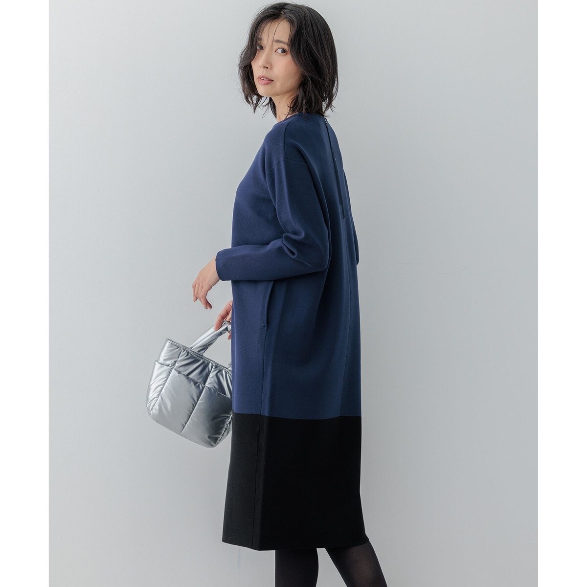 WEB＆一部店舗限定】 コットンブレンドメリノウール ワンピース | ICB