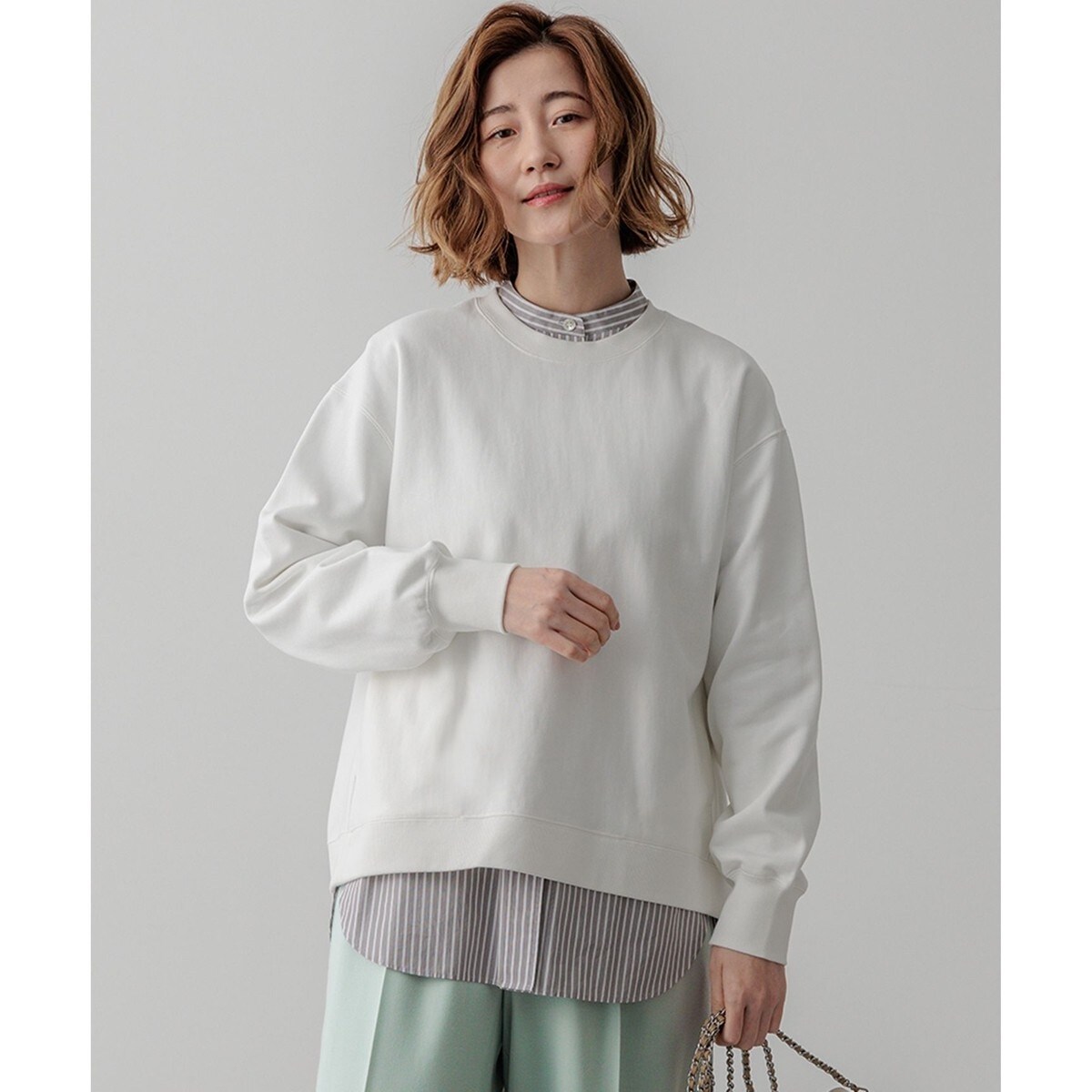 SLOW/一部店舗限定】ラメリブジャージー ロングTシャツ | 23区