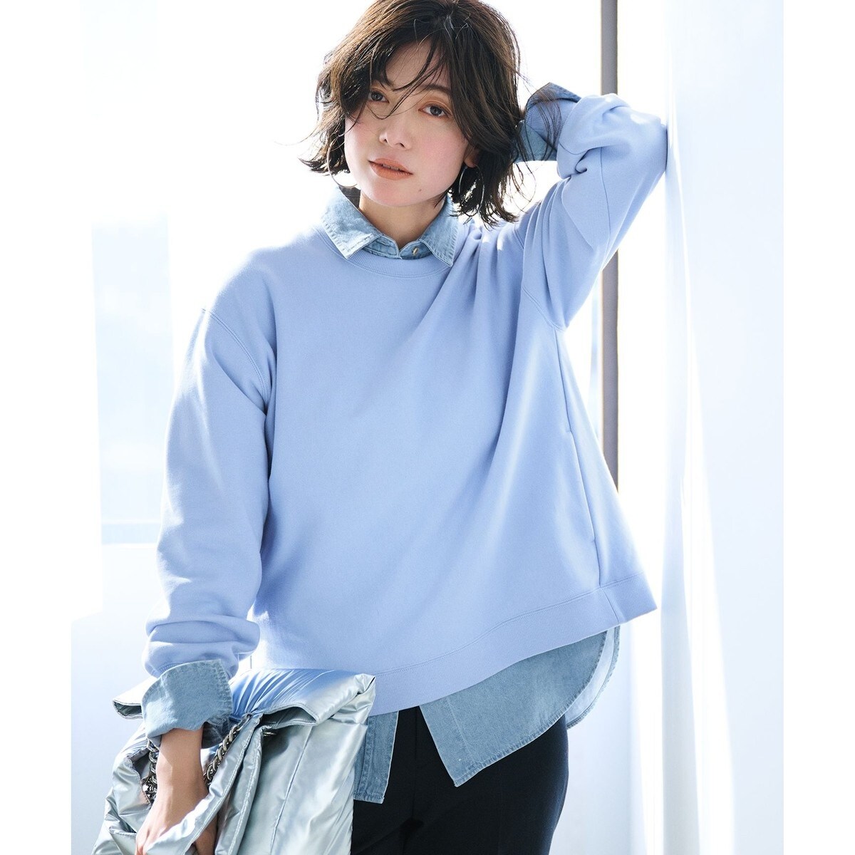 tシャツ 「SLOW/一部店舗限定」ラメリブジャージー ロングTシャツ レディース 23区｜【SLOW/一部店舗限定】ラメリブジャージー ロングTシャツ