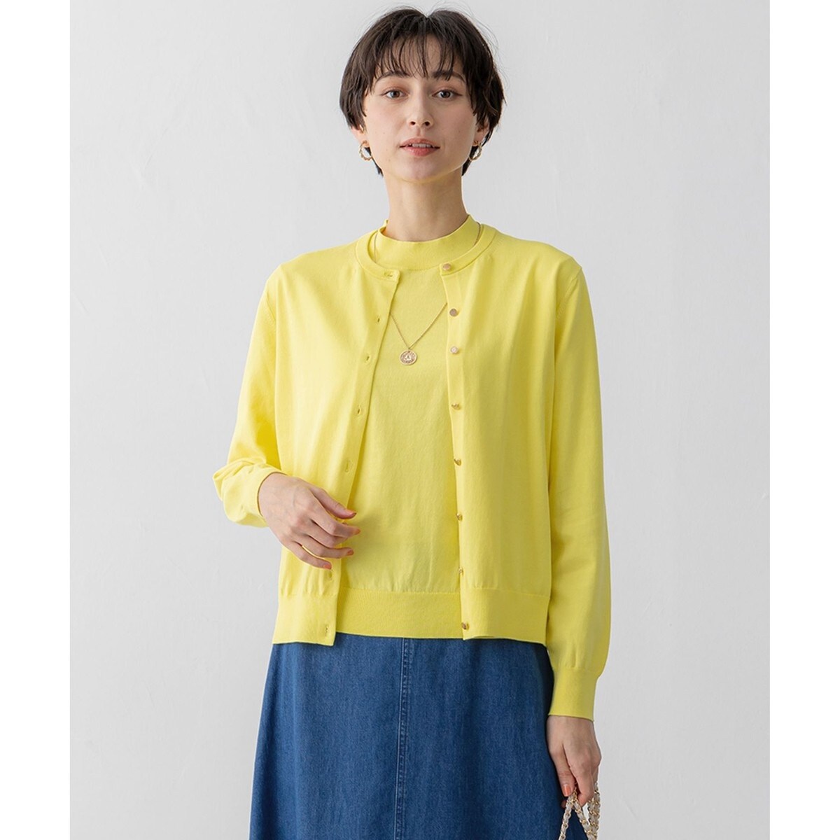 23区新品【杏さん着用/Oggi6月号掲載】ピュアリネンハイゲージ カーディガン セール】 【Oggi6月号掲載】ピュアリネンハイゲージ