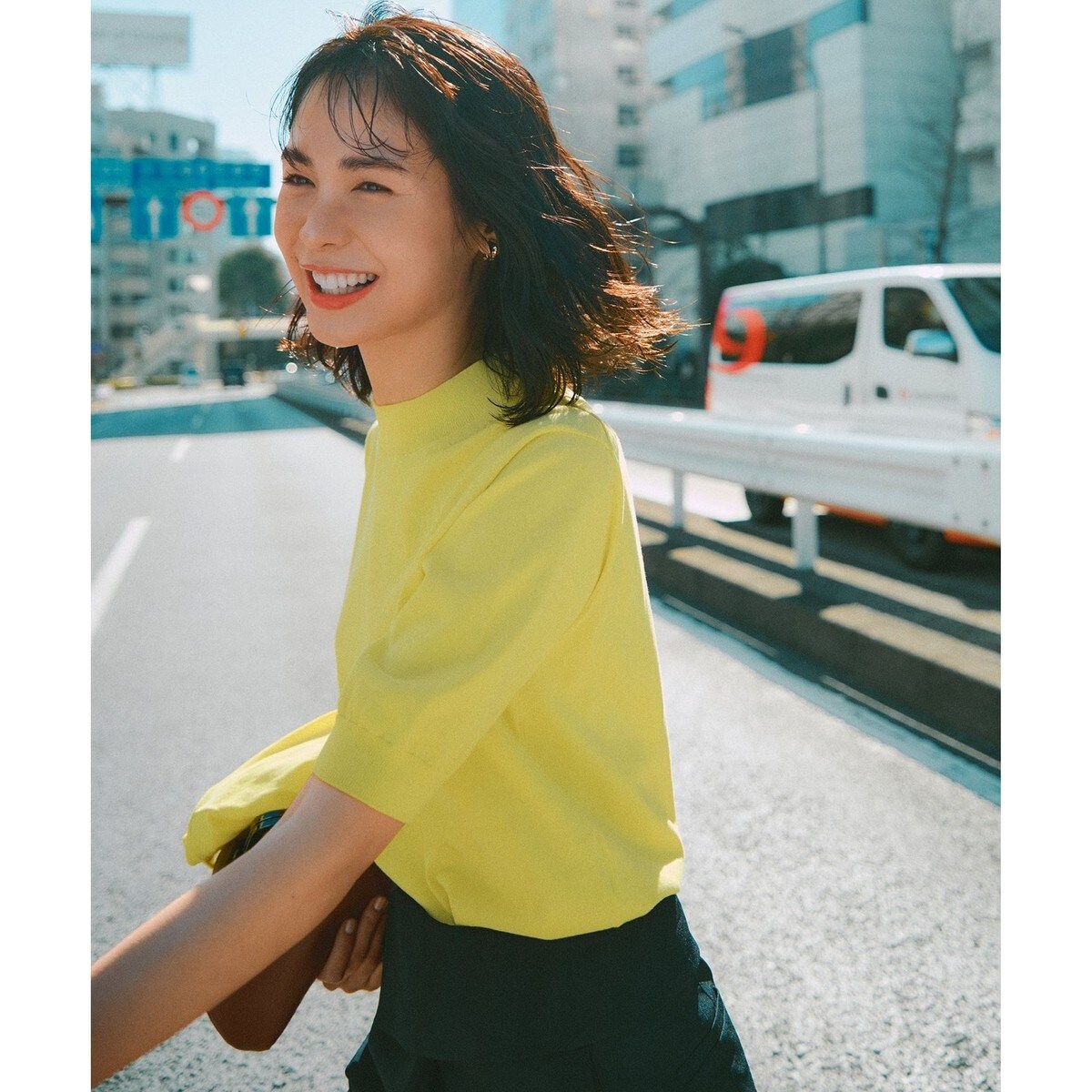 【Oggi5月号掲載/洗える】プレミアムビオコットン 半袖 ニット