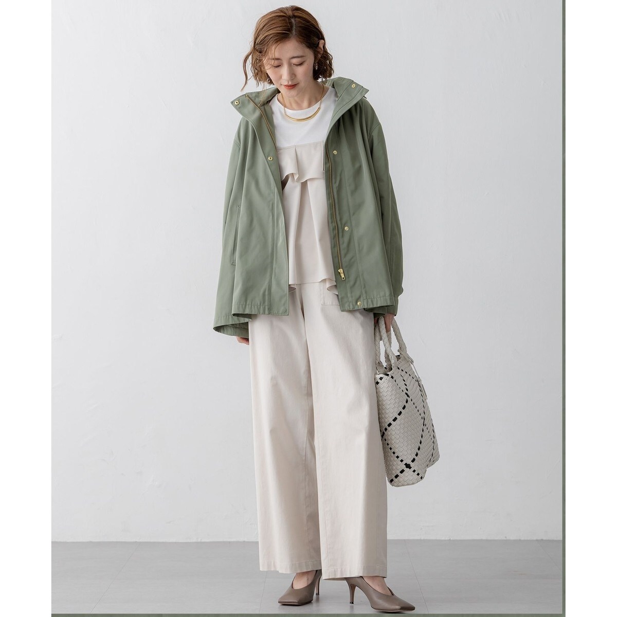 【23区】25SS VERY3月号掲載/撥水加工ライトツイル フーディーアウター セール】 【VERY3月号掲載/撥水加工】ライトツイル フーディーアウター