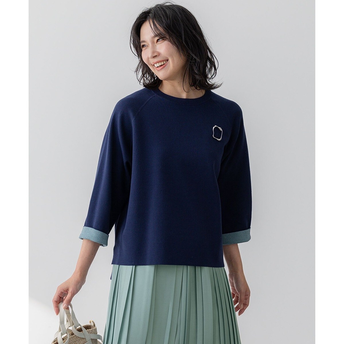 洗える】ミニブークレニット バイカラー ジャケット | 23区(23KU