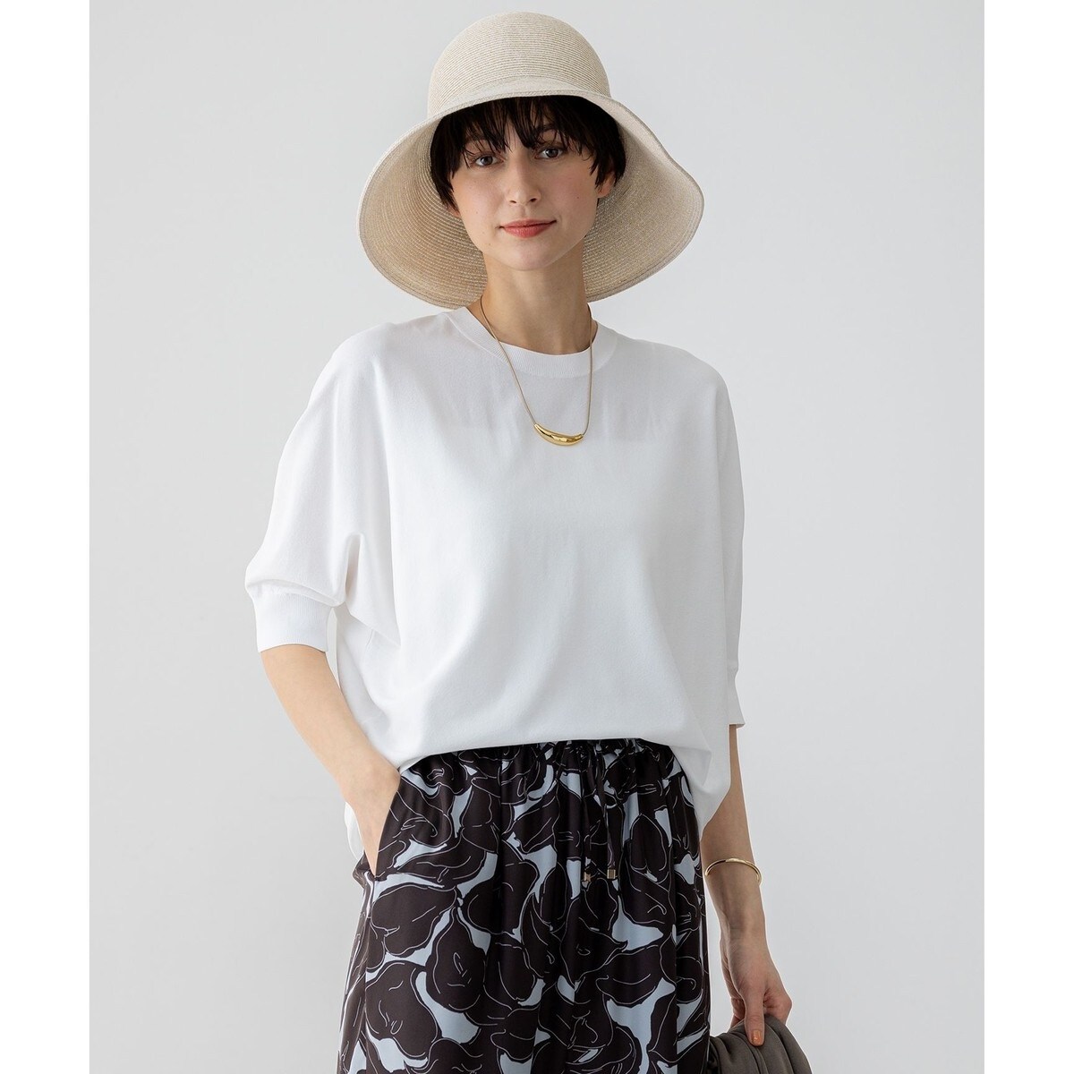 043*新品今季新作 23区レーヨンポリエステルストレッチ ドルマン ニット38 洗える】レーヨンポリエステルストレッチ ドルマン ニット | 23区(23KU