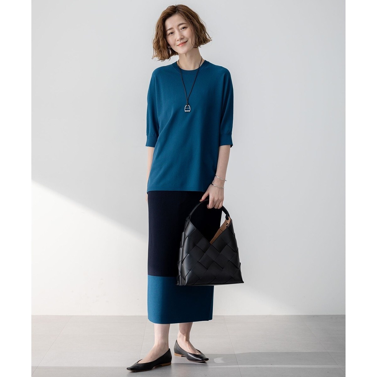 洗える】レーヨンポリエステルストレッチ ドルマン ニット | 23区(23KU