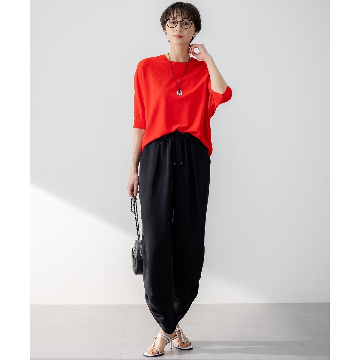 洗える】レーヨンポリエステルストレッチ ドルマン ニット | 23区(23KU