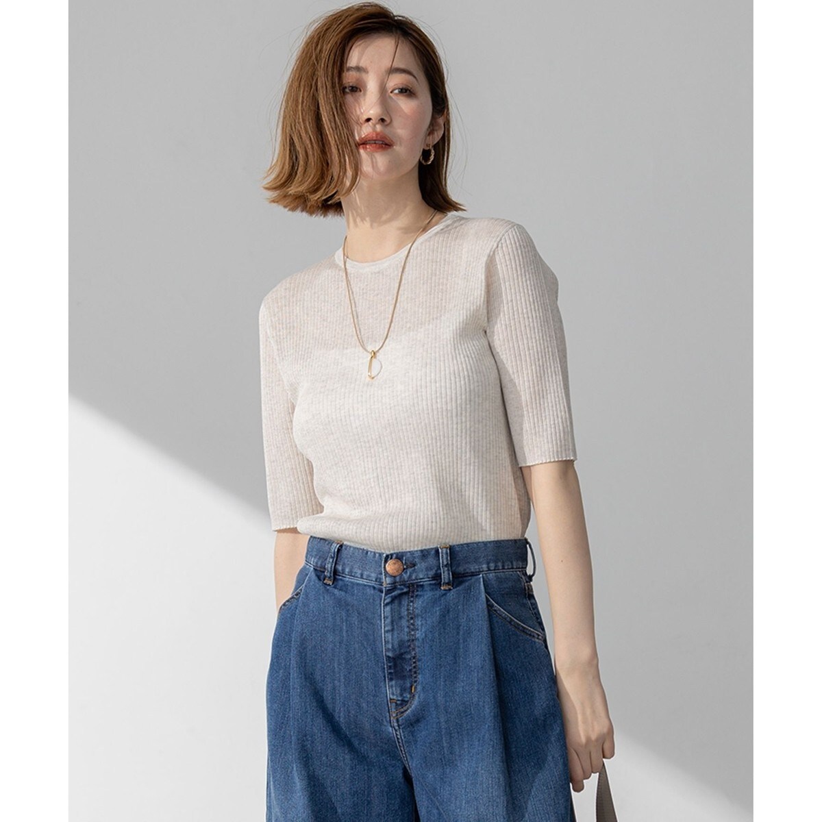 23区 L カシミヤブレンドバルキー Vネックニット WEB限定】カシミヤブレンドバルキー Vネック ニット / 23区