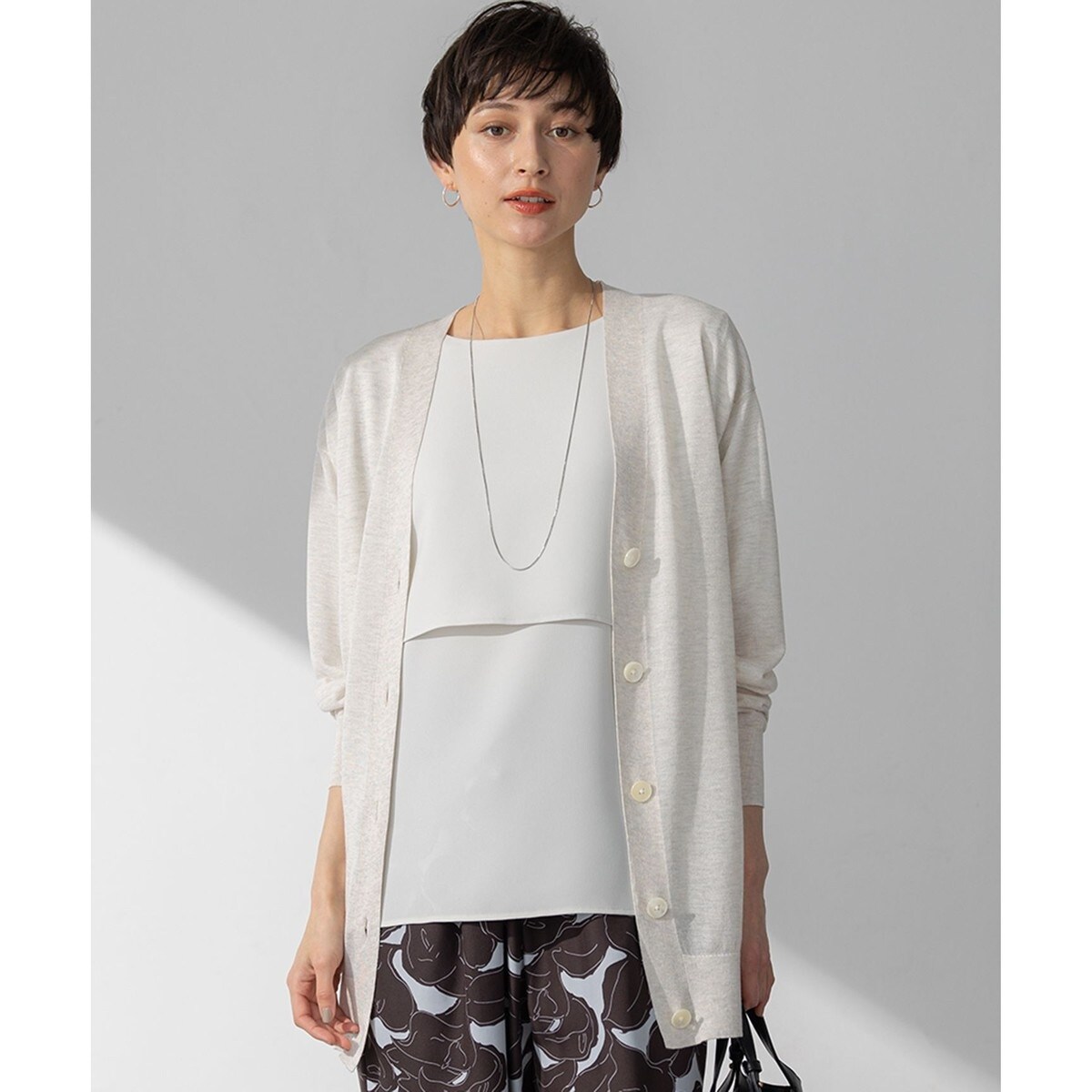 23区【杏さん着用/Oggi6月号掲載】ピュアリネンハイゲージ カーディガン M 23区 【洗える】ピュアリネンハイゲージ カーディガン