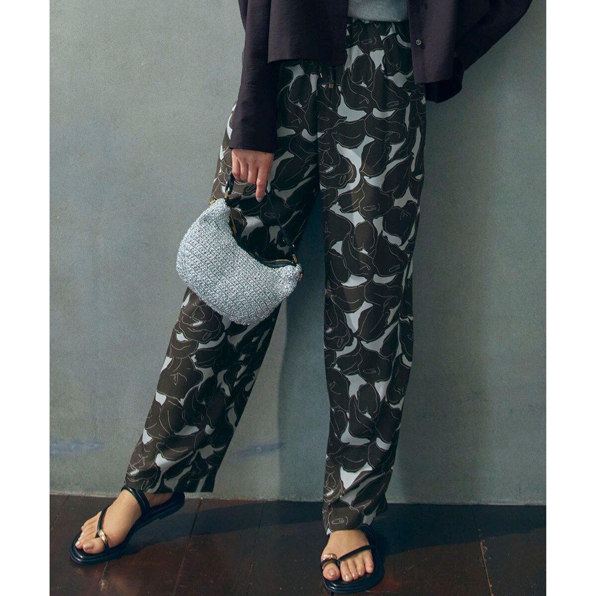 洗える】Ratti フラワーアートプリント ワイド パンツ | 23区(23KU