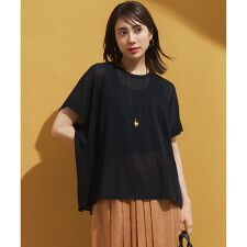 【洗える】ライトシアー ハーフスリーブ ニット | 23区(23KU)