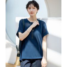 【洗える】ライトシアー ハーフスリーブ ニット | 23区(23KU)