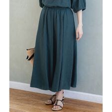 【洗える】LIBECOリネン ガウチョ パンツ