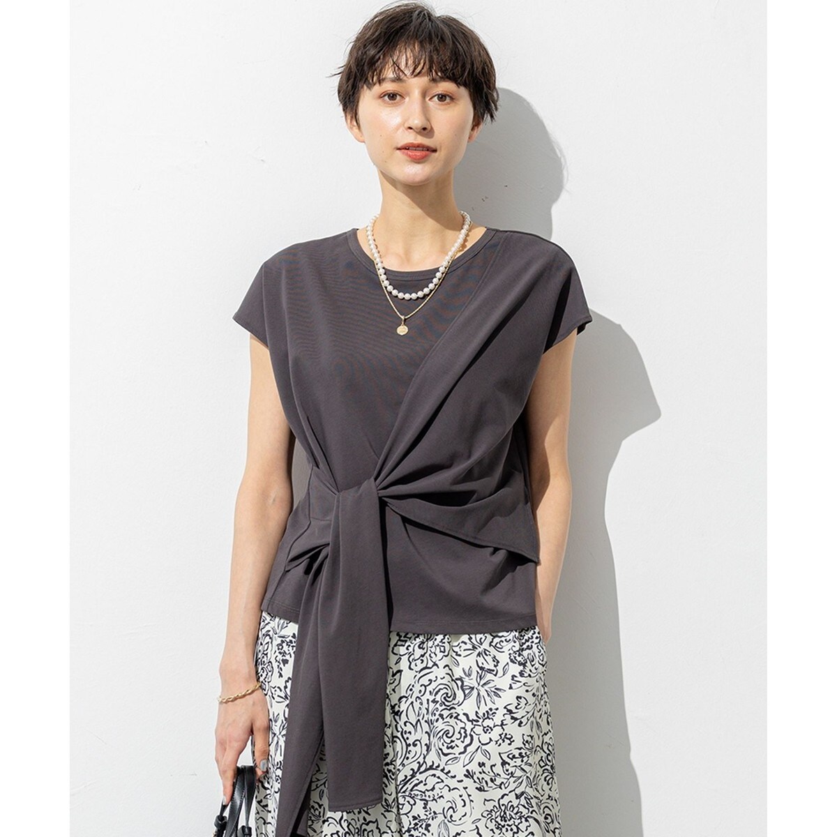 tシャツ 「SLOW/一部店舗限定」ライトツイストコットン 切り替えデザイン Tシャツ レディース SLOW/一部店舗限定】ライトツイストコットン 切り替えデザイン T