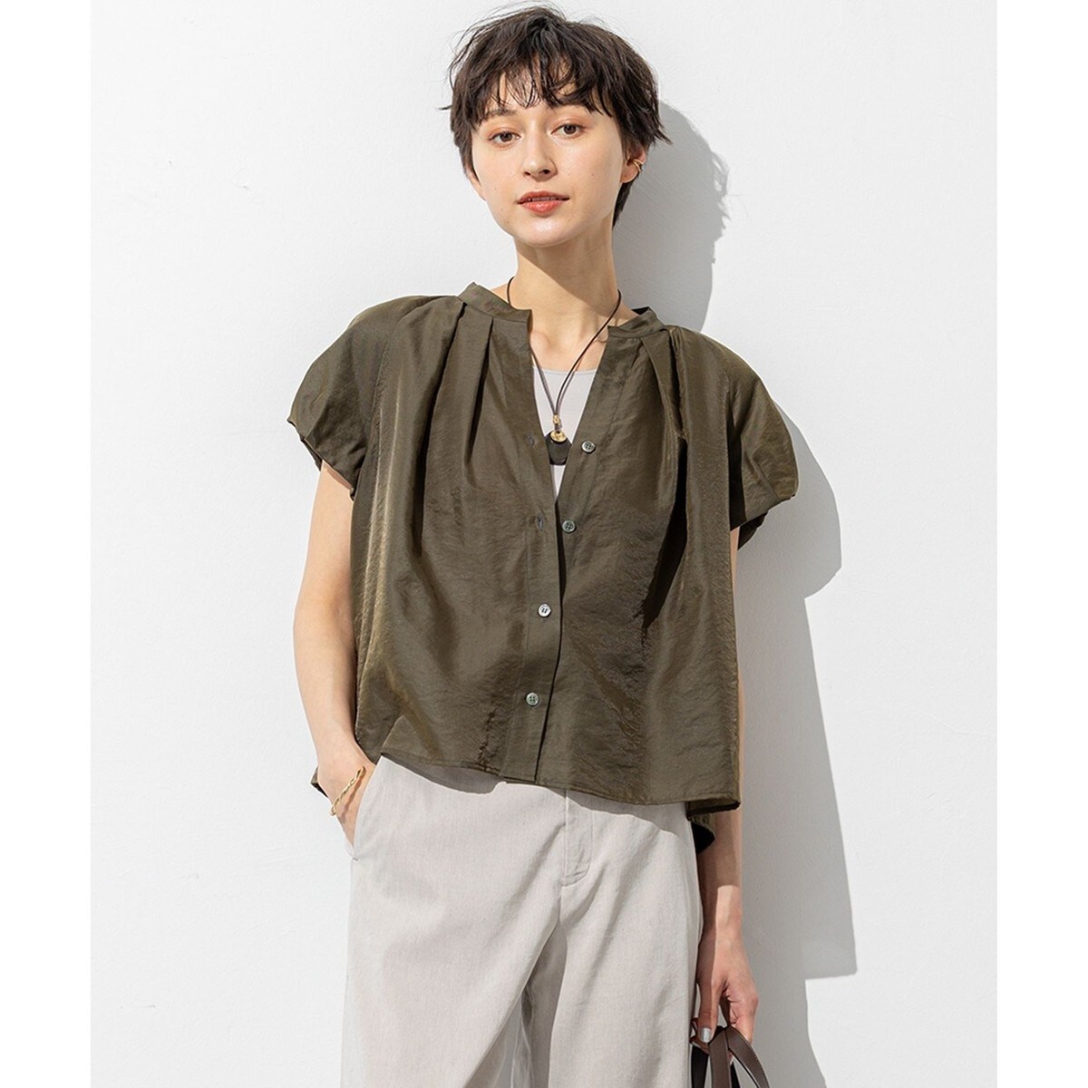 【WEB＆一部店舗限定】コットンローン ピンタック フレア ブラウス WEB&一部店舗限定】コットンローン ピンタック フレア ブラウス