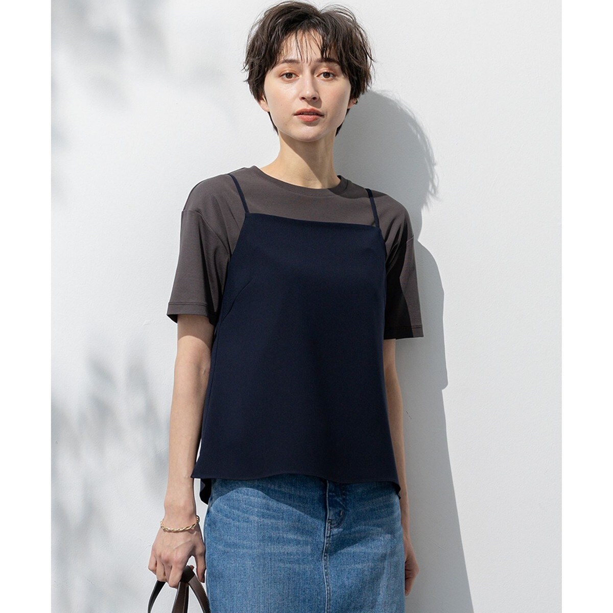 WOMEN】【吸水速乾・UVケア】袖ライン モックネックシャツ | 23