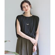 【SLOW/一部店舗限定】ファインゲージ ギャザー Tシャツ