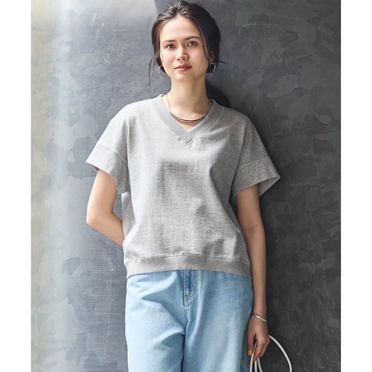 tシャツ 「SLOW/WEB限定」ラスティックテリー Vネック カットソー レディース SLOW/WEB限定】ラスティックテリー Vネック カットソー / 23区