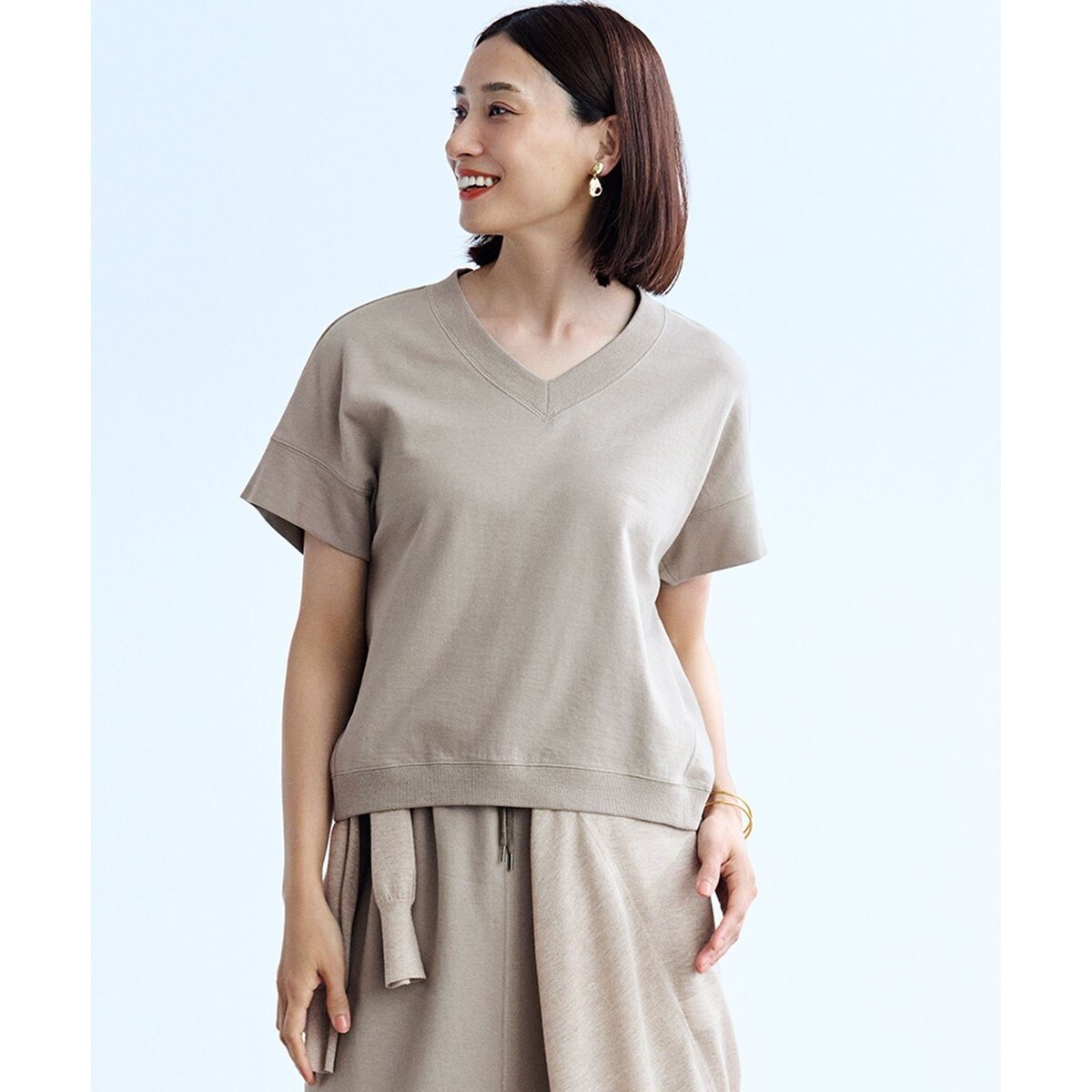 tシャツ 「SLOW/WEB限定」ラスティックテリー Vネック カットソー レディース SLOW/WEB限定】ラスティックテリー Vネック カットソー / 23区