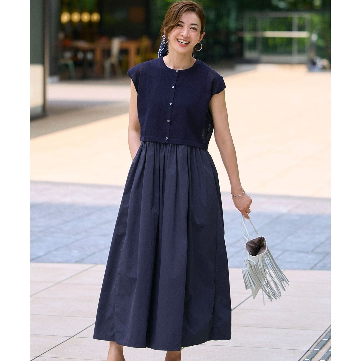 極美品⭐️23区⭐️ニットレイヤード ワンピース　ウォッシャブル　Oggi掲載品 Oggi8月号掲載/洗える】ニットレイヤード ワンピース | 23区(23KU