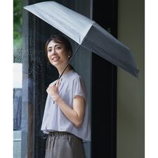 【晴雨兼用/UVカット】ボーダーチェーン柄 折り畳み傘