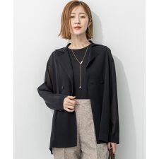 【洗える】シアー ダブルブレスト ニット ジャケット