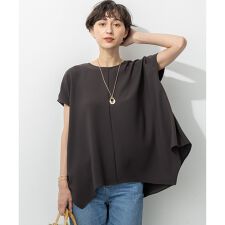 【UVカット/接触冷感/吸水速乾】ストレッチジョーゼット イレギュラーヘムプルオーバー