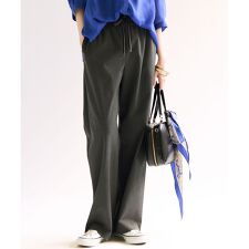 【一部先行予約/撥水加工/洗える】ドライ2WAYストレッチ ドロスト ワイド パンツ