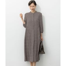 【洗える】モダンジオメトリックプリント ワンピース