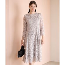 【APPLAUDIR】モールラインフラワーレース ドレス