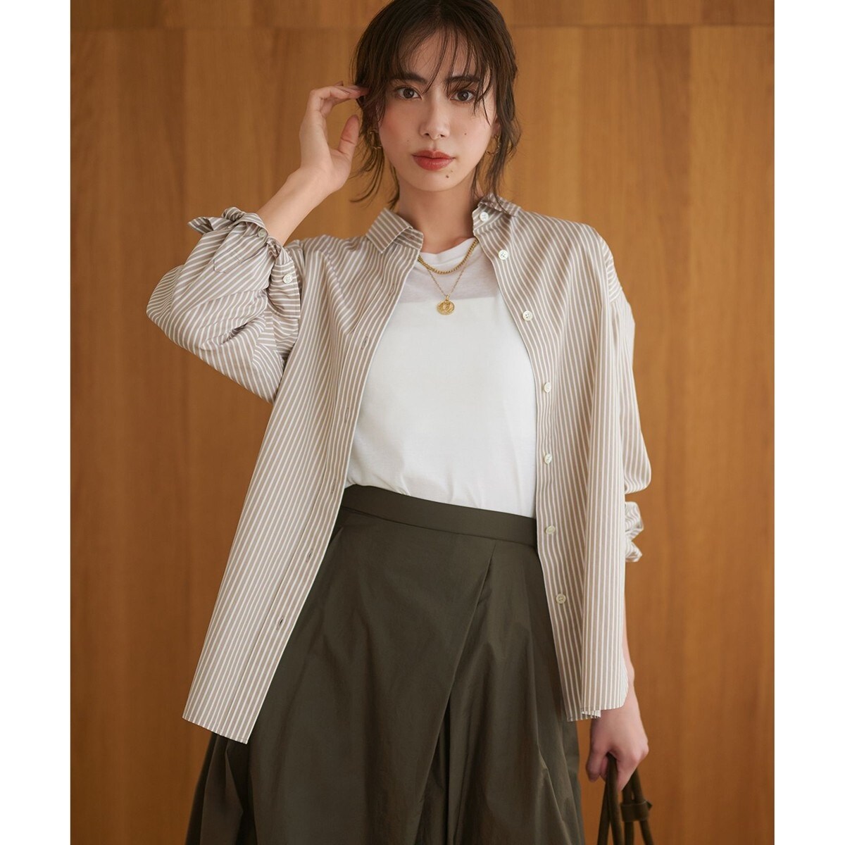 タグ付き◇23区 接触冷感/UVカット ドライスラブストレッチスキッパーブラウス 23区(ニジュウサンク)の【接触冷感/UVカット】ドライスラブ