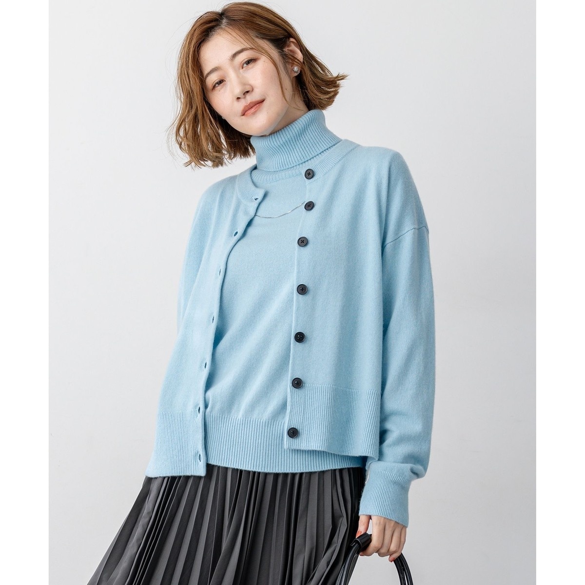 ICB デニムライクツイードニットジャケット ICB デニムライクツィード ニットジャケット （モノトーン系