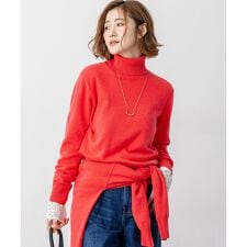 【見上愛さん着用/洗える】ピュアカシミヤ タートルネック ニット