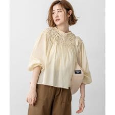 【SLOW/一部店舗限定】コットンクレープ ブラウス