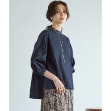 【SLOW/一部店舗限定】ライトオンス デニム バックリボン ブラウス