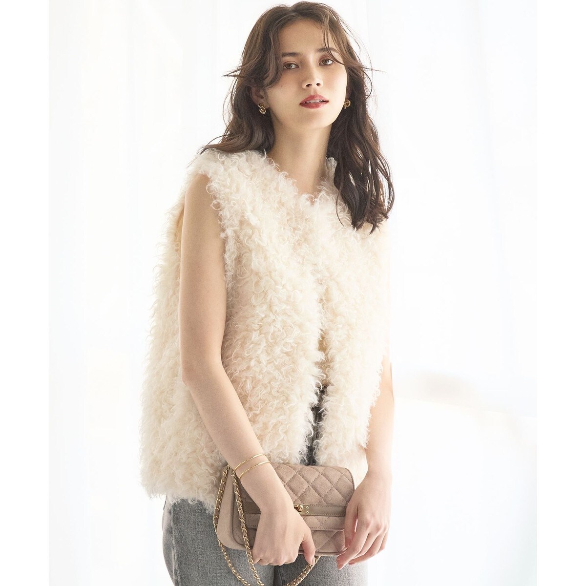 SLOW/一部店舗限定】フェイクファー ジレ | 23区(23KU) | マルイウェブ