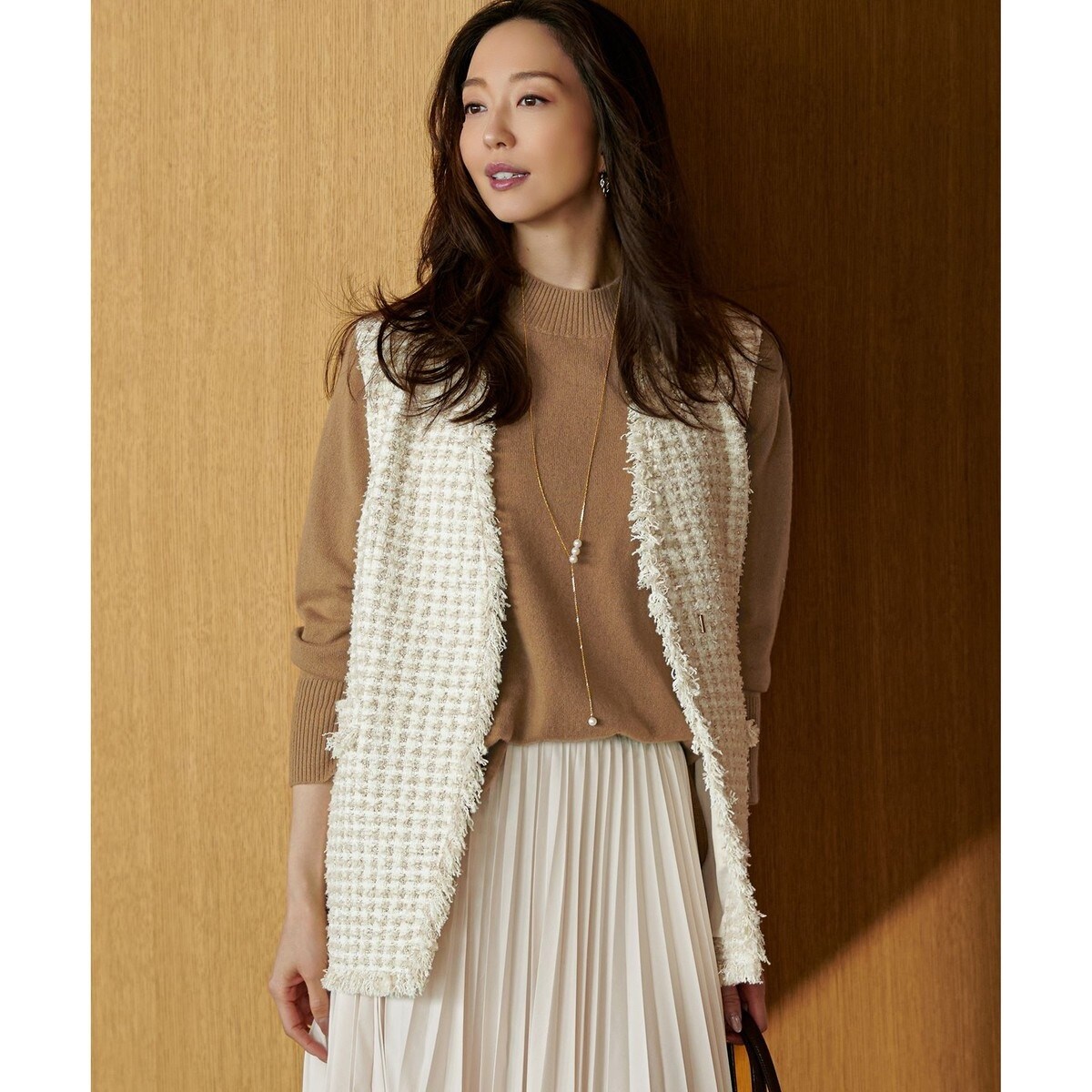 洗える】ミニブークレニット バイカラー ジャケット | 23区(23KU