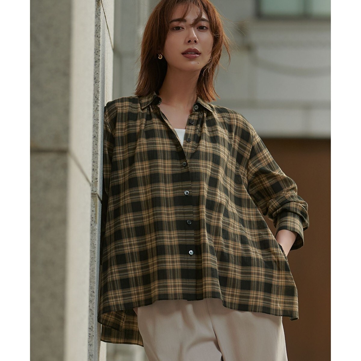 WEB&一部店舗限定/洗える】ドットプリント サッカー ブラウス | 23区