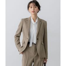 【洗える】ウールライクカルゼ テーラード ジャケット