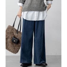【見上愛さん着用/洗える】コットン コーデュロイ ワイド パンツ
