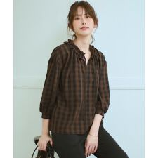 【WEB&一部店舗限定】ブロックチェック フリル ブラウス