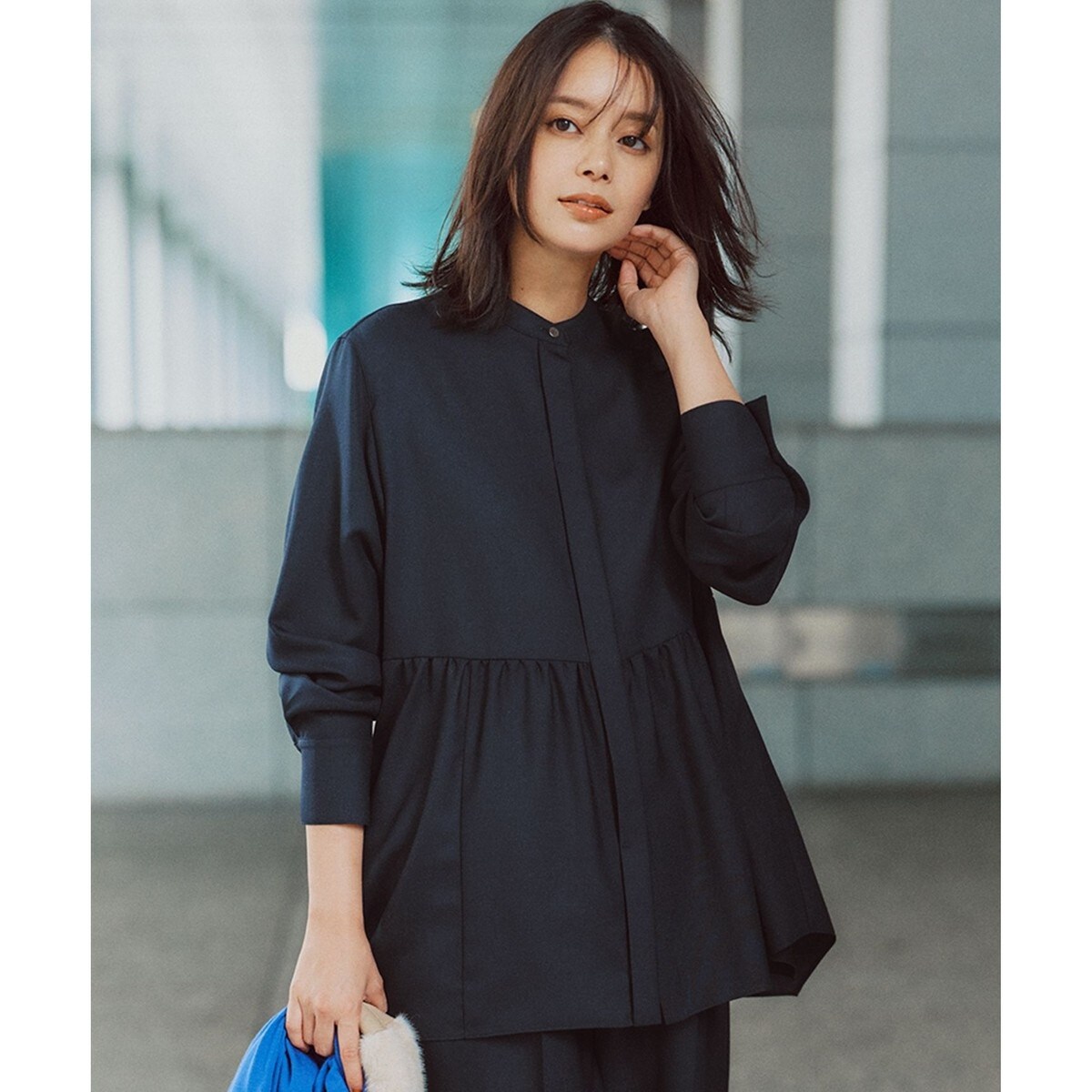 新品未使用　23区　バックサテンアムンゼン ボウタイ付き 2WAY ブラウス 23区｜【吸水速乾/UVケア/防シワ性】バックサテンアムンゼン