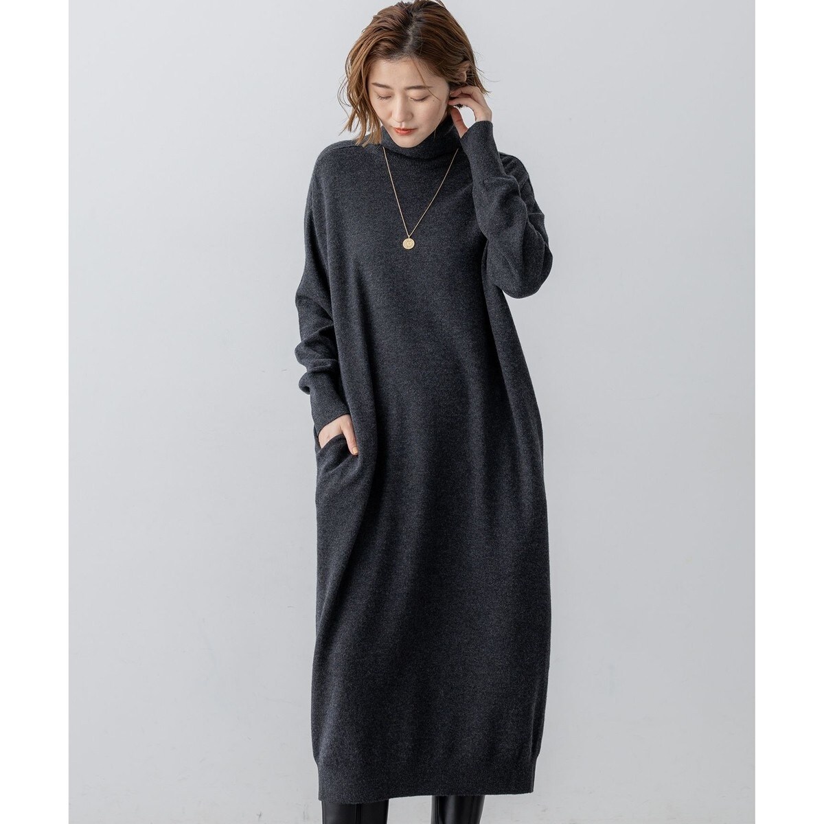 洗える】ヴィスコースストレッチ エンブロイダリー ワンピース | 23区