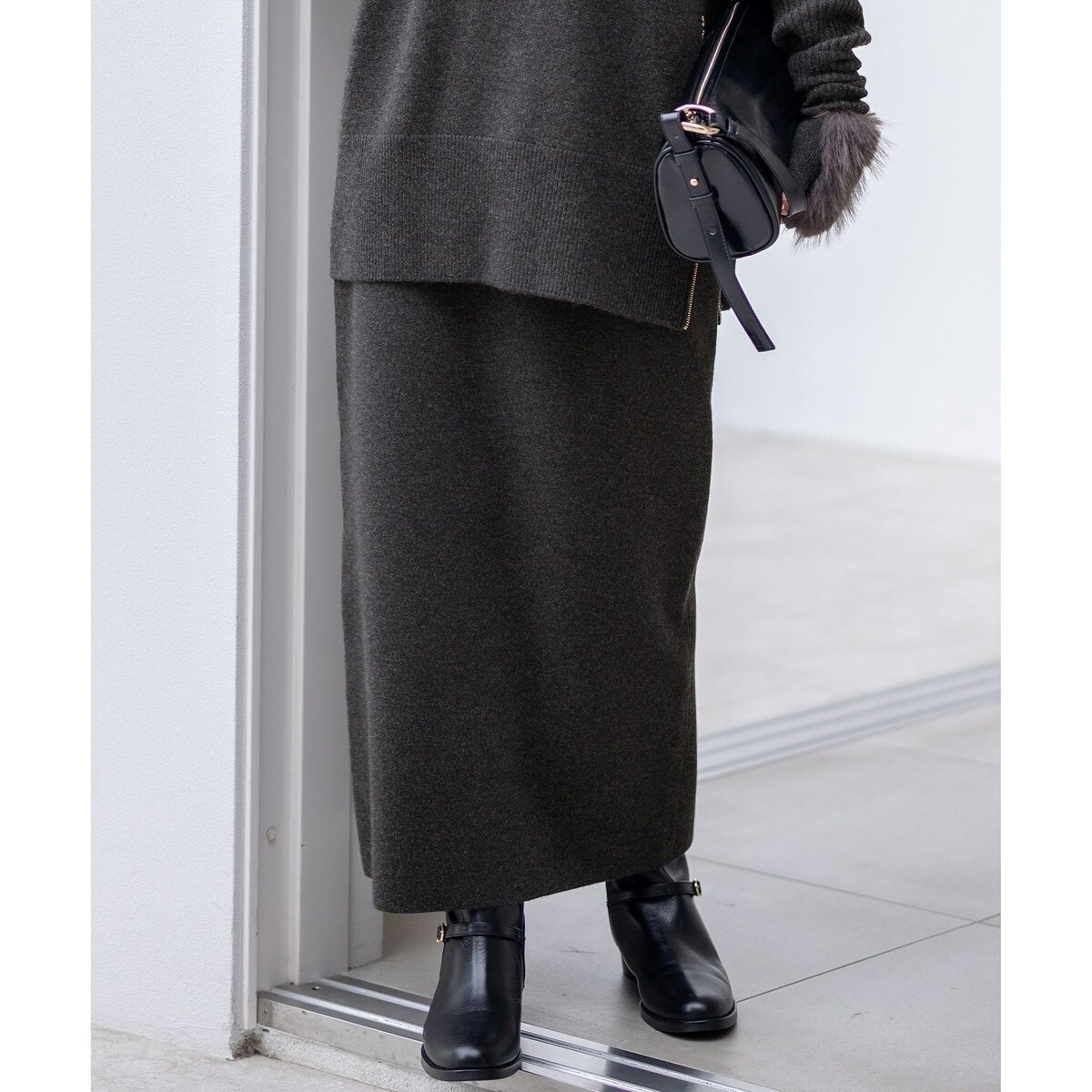 ウールカシミヤブレンドバルキー ニット スカート | 23区(23KU