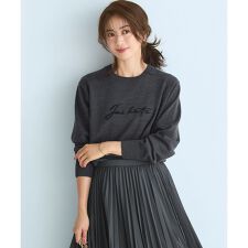 【洗える】インターシャ ロゴ ニット